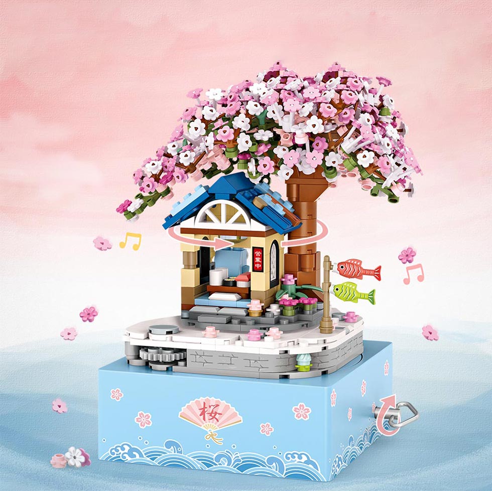 LOZ 1221 Cherry Blossom Music Box