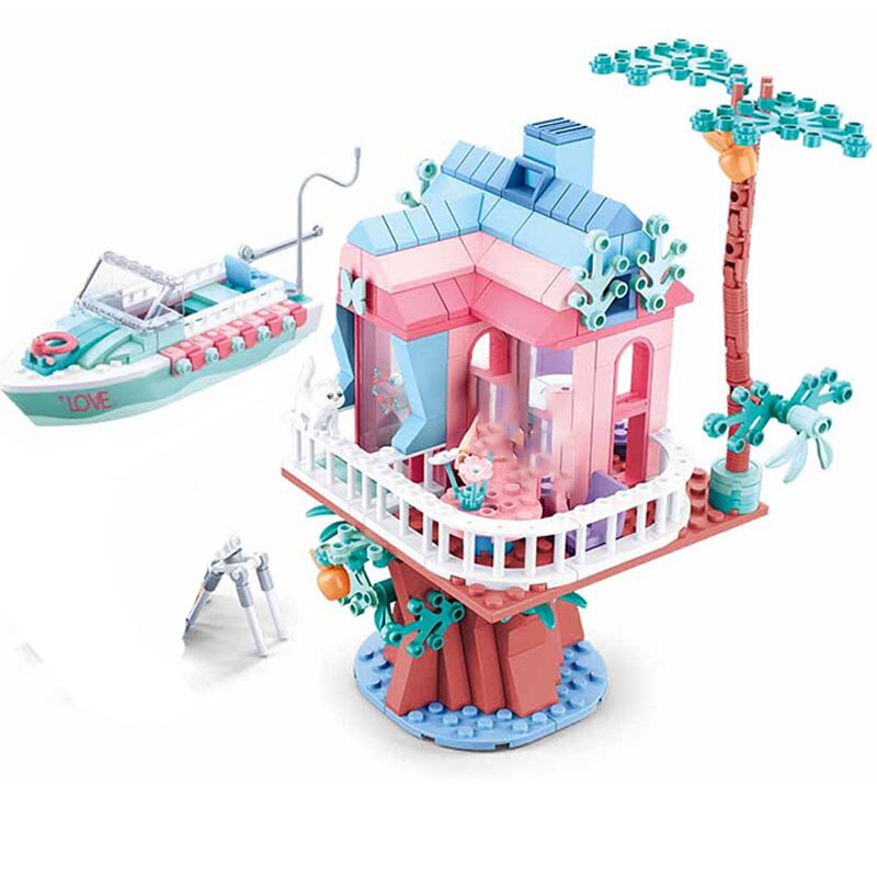 Sluban B0771 Pink Dream Wedding Tree House and Boat