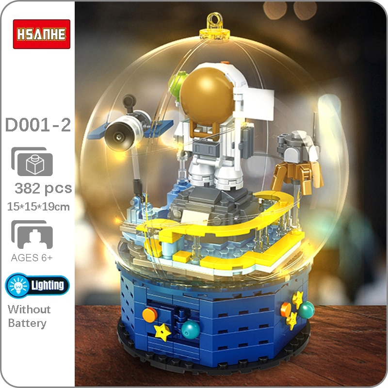 Hsanhe D001-2 Satellite Astronaut in Crystal Ball with LED Light