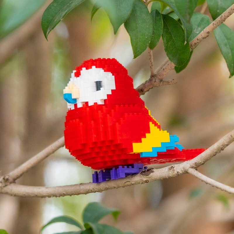SC 8809-3 Animal World Red Parrot Fly Bird Parakeet 3D 
