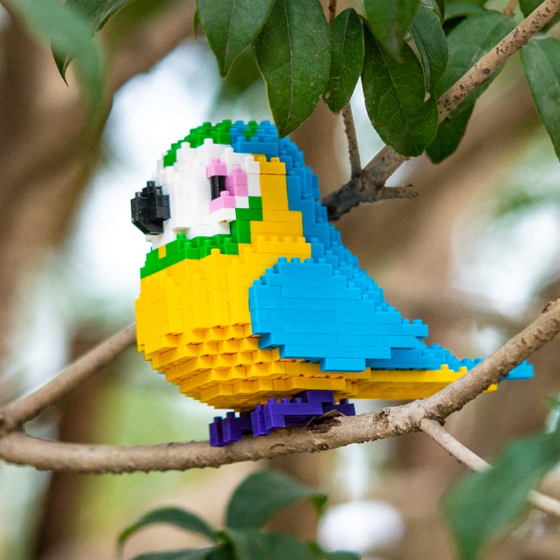 SC 8809-4 Animal World Yellow Parrot Fly Bird Parakeet 3D 