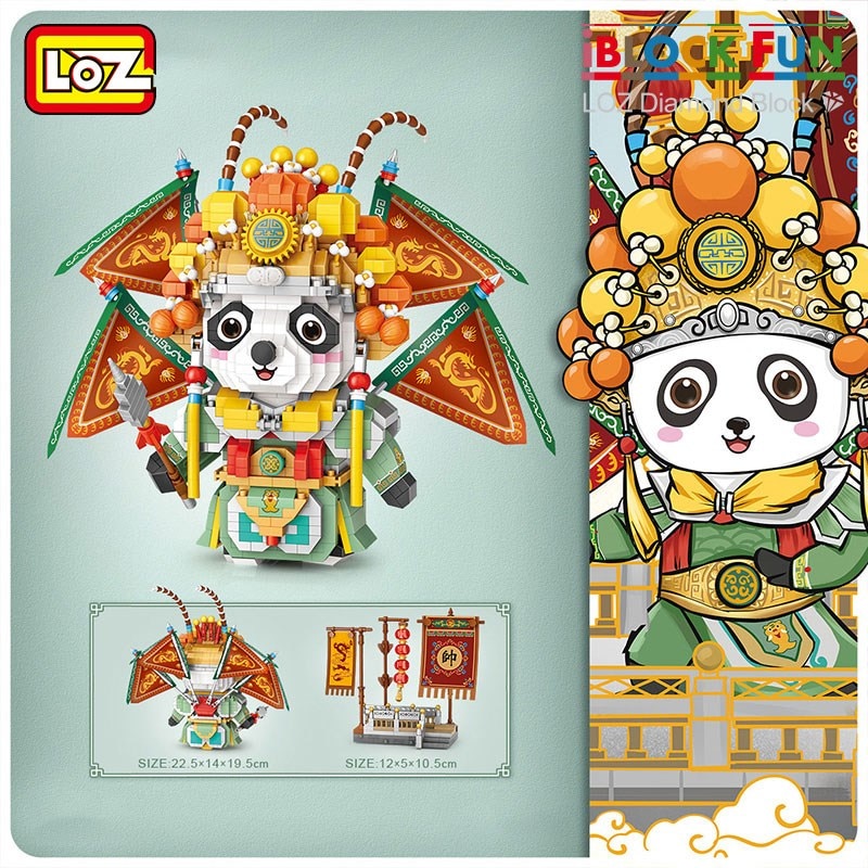 LOZ 8107 building blocks Guochao Wusheng Panda Peking Opera