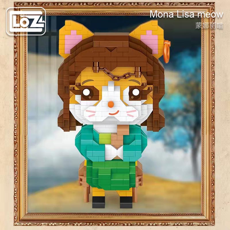 LOZ 8904 Mona Li meow with pearl earrings building block LOZ 8904 Mona Li meow with pearl earrings building block