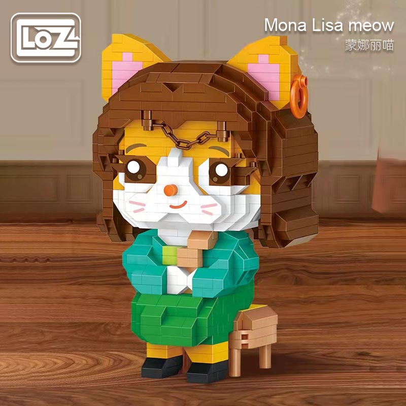 LOZ 8904 Mona Li meow with pearl earrings building block LOZ 8904 Mona Li meow with pearl earrings building block