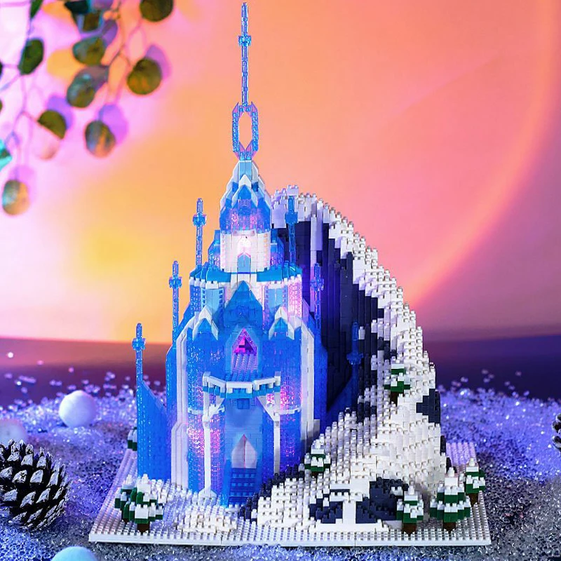 Gejia 6036 Snow Ice Castle Tower Palace Mountain LED Light