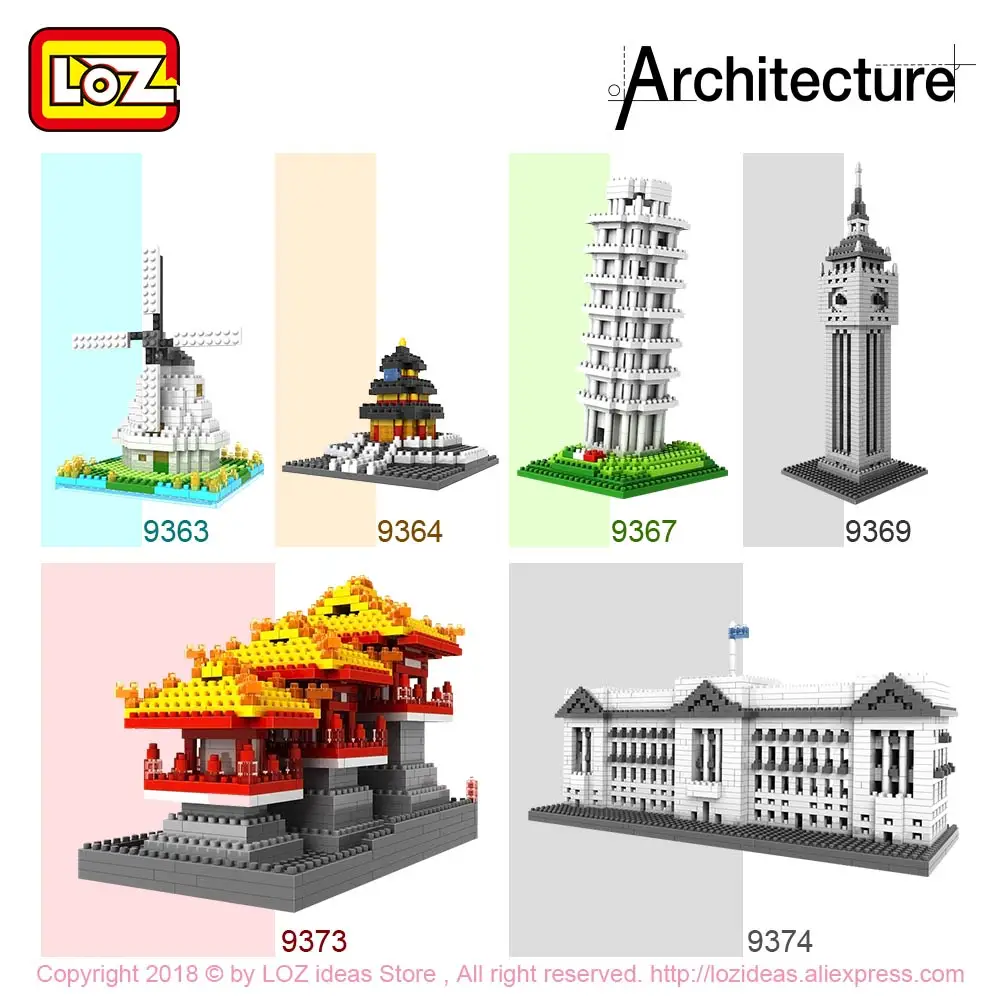 LOZ 9375-9385 Egyptian Pyramid Model Sphinx and Pyramid