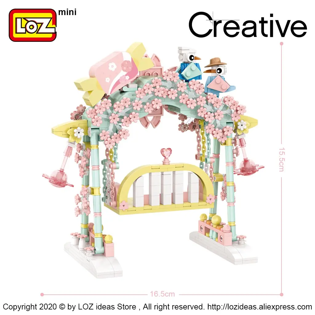 LOZ 1126 Pink Convertible Flower Swing