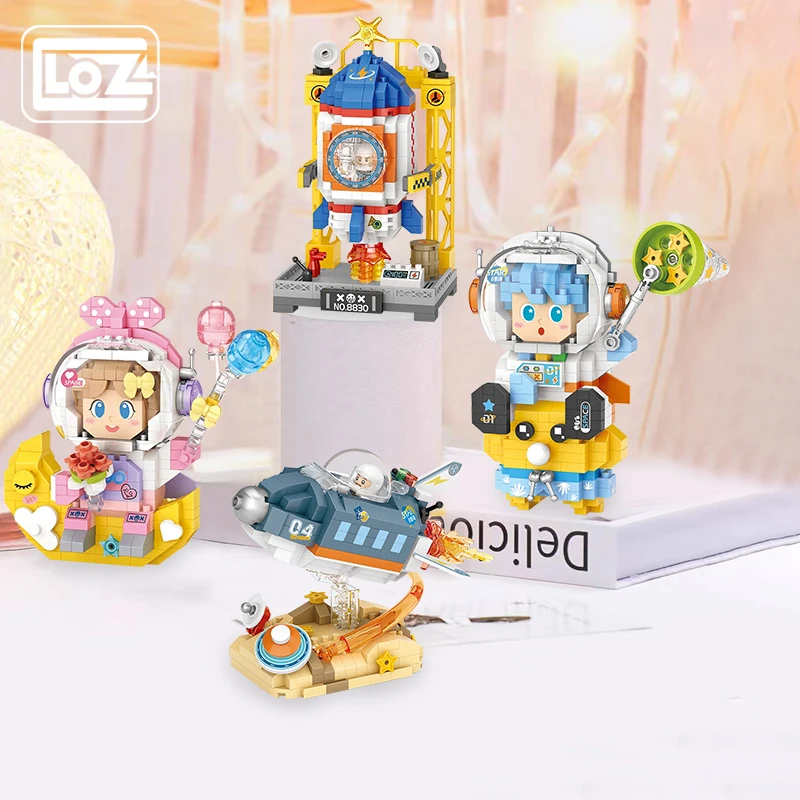 Loz 8827-8830 Astronaut Spacecraft Rocket