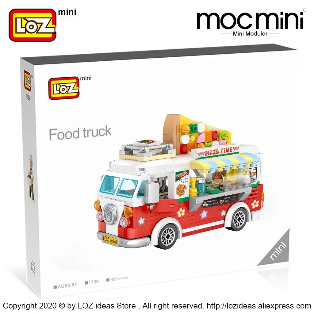 LOZ 1739-1740 Pizza Cart Coffee Cart LOZ 1739-1740 Pizza Cart Coffee Cart