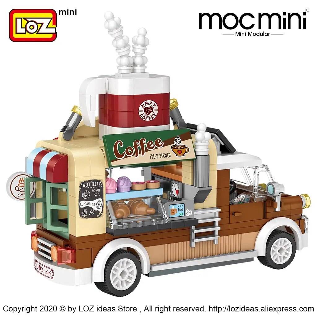 LOZ 1739-1740 Pizza Cart Coffee Cart LOZ 1739-1740 Pizza Cart Coffee Cart